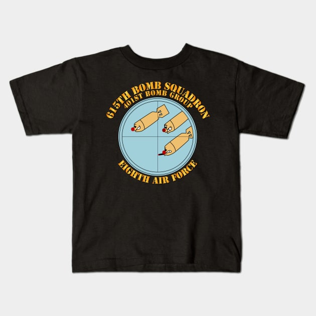 615th  BS - 401st BG - 8th AF w Txt Kids T-Shirt by twix123844